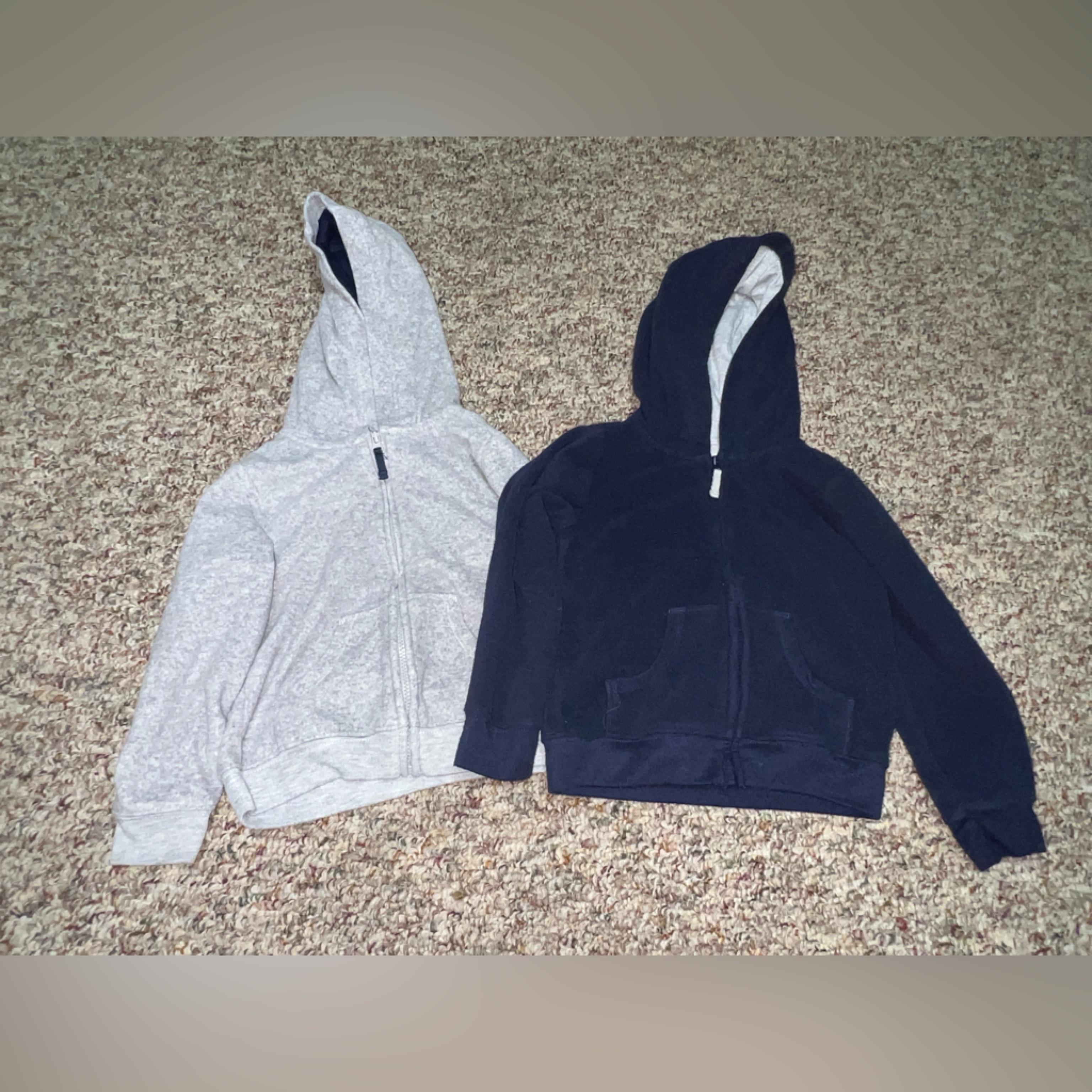 Boys, Girls, Set Of Two Hoodies - Gray And Navy, 24 Month Carters Zip Sweaters